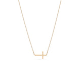 Zoë Chicco 14k Gold Small Horizontal Cross Necklace