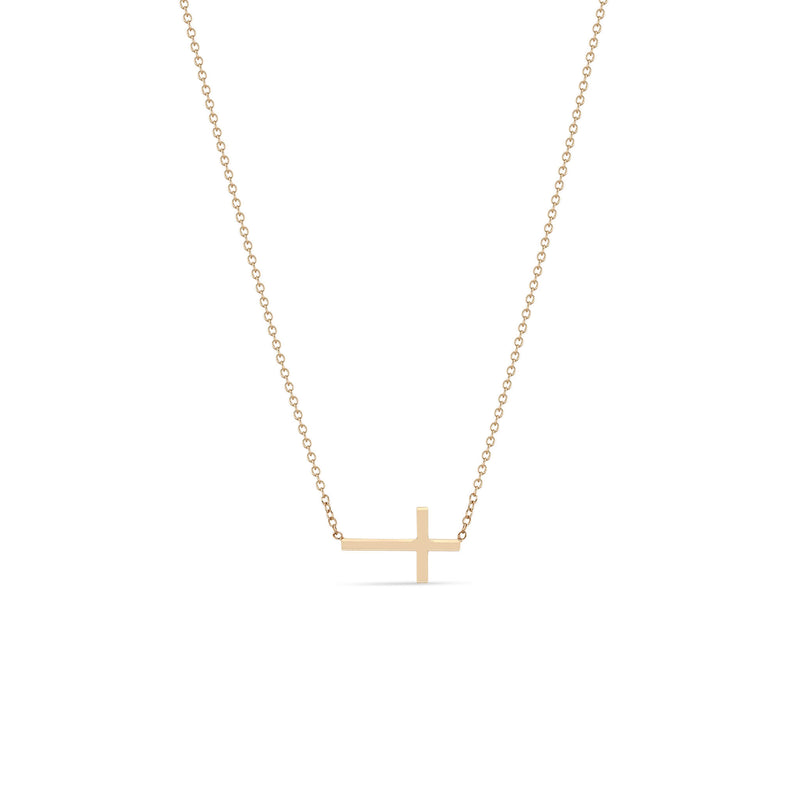 Zoë Chicco 14k Gold Small Horizontal Cross Necklace