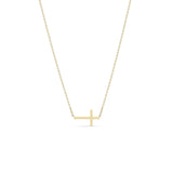 Zoë Chicco 14k Gold Small Horizontal Cross Necklace