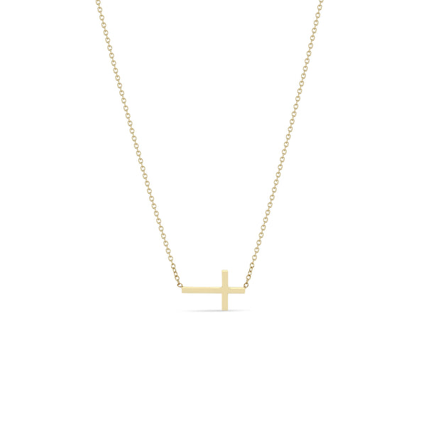 Zoë Chicco 14k Gold Small Horizontal Cross Necklace