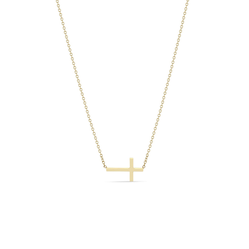 Zoë Chicco 14k Gold Small Horizontal Cross Necklace