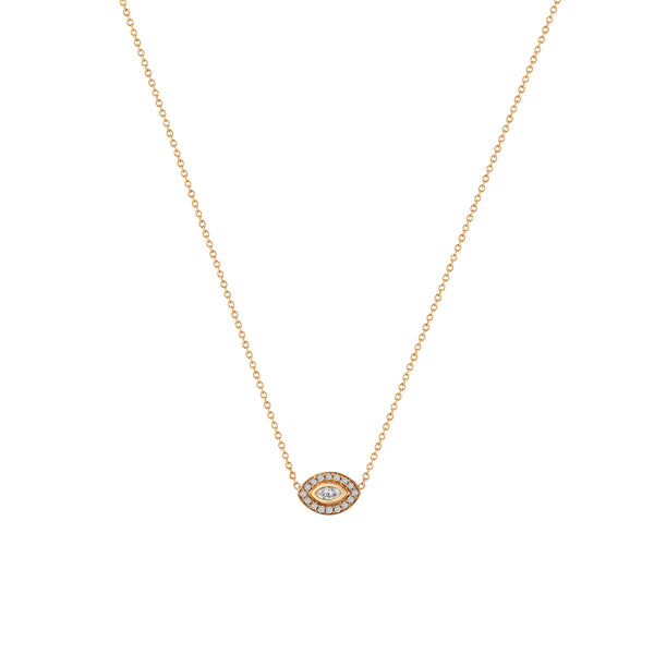 Zoë Chicco 14k Gold Marquise Diamond Halo Necklace