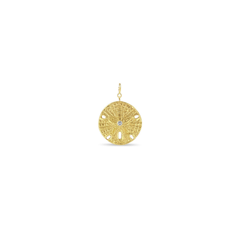 Zoë Chicco 14k Gold Sand Dollar with Diamond Charm Pendant with Spring Ring