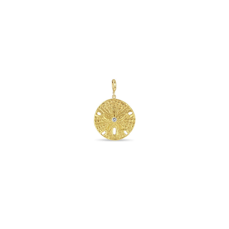 Zoë Chicco 14k Gold Sand Dollar with Diamond Clip on Charm Pendant
