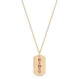 Zoë Chicco 14k Gold Pavé Diamond Heart Equation Medium Dog Tag Necklace