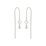 Zoë Chicco 14k Gold Dangling Pearl & Diamond U Wire Threader Earrings