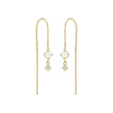 Zoë Chicco 14k Gold Dangling Pearl & Diamond U Wire Threader Earrings