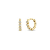 Zoë Chicco 14k Gold Diamond Bezel Small 10mm Hinge Huggie Hoop Earrings