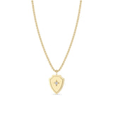 Zoë Chicco 14k Gold Diamond Shield Pendant Box Chain Necklace