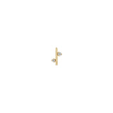 Zoë Chicco 14k Gold Mixed Prong Diamond J Hook Hoop Earring for the Left Ear