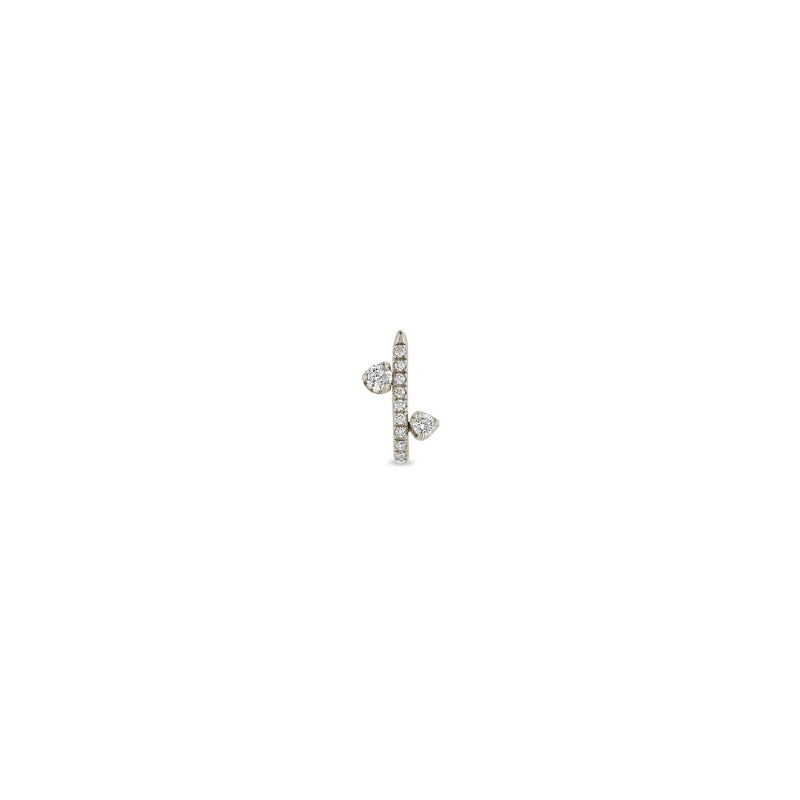 Zoë Chicco 14k Gold Mixed Prong Diamond Pavé Diamond J Hook Hoop Earring for Right Ear