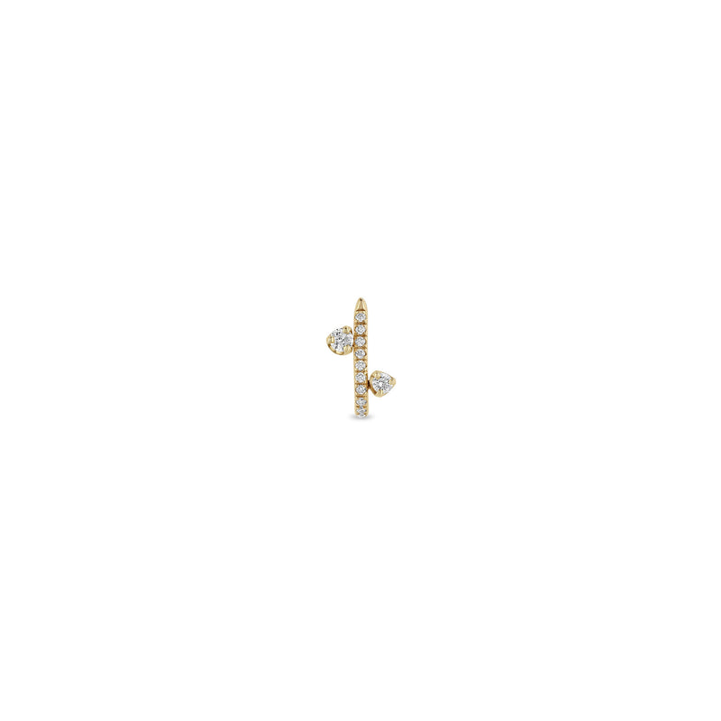 Zoë Chicco 14k Gold Mixed Prong Diamond Pavé Diamond J Hook Hoop Earring for RightEar