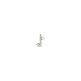 Single Zoë Chicco 14k Gold Mixed Prong Pearl & Diamond J Hook Hoop Earring for the Left Ear