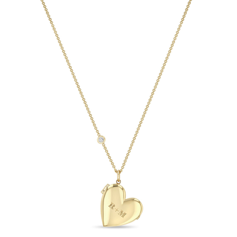 Zoë Chicco 14k Gold Initial Letters Heart Locket Necklace – ZOË
