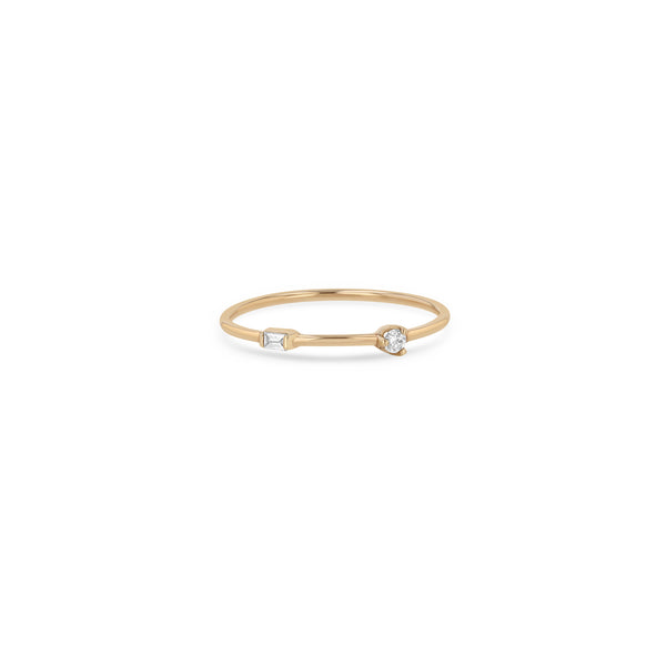 Zoe Chicco 14k Rose Gold Baguette & Round Diamond Band Ring