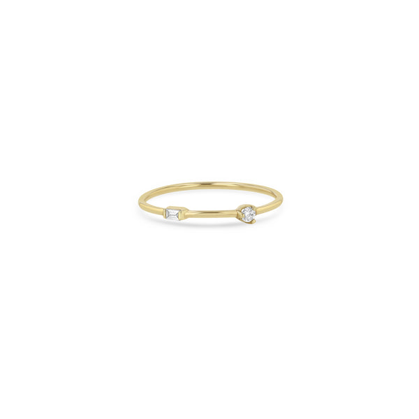 Zoe Chicco 14k Yellow Gold Baguette & Round Diamond Band Ring