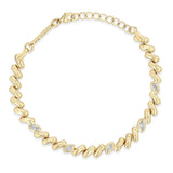 top down view of a Zoë Chicco 14k Gold 5 Marquise Diamond Station San Marco Chain Bracelet