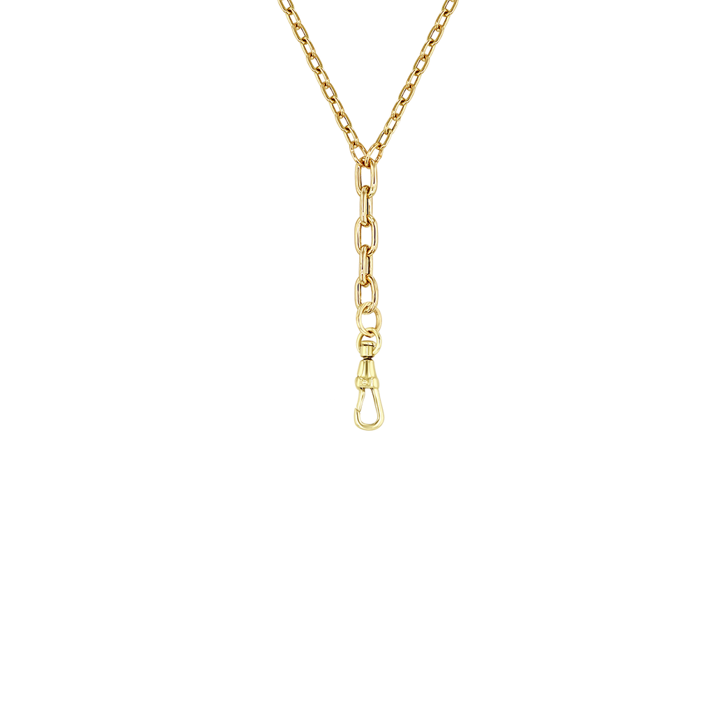 Zoe Chicco 14k gold mixed chain with a fob clasp on a transparent background