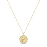 Zoe Chicco 14k Gold Small Mantra Diamond Border Necklace on Tiny Bar & Cable Chain engraved with "love yourself first"