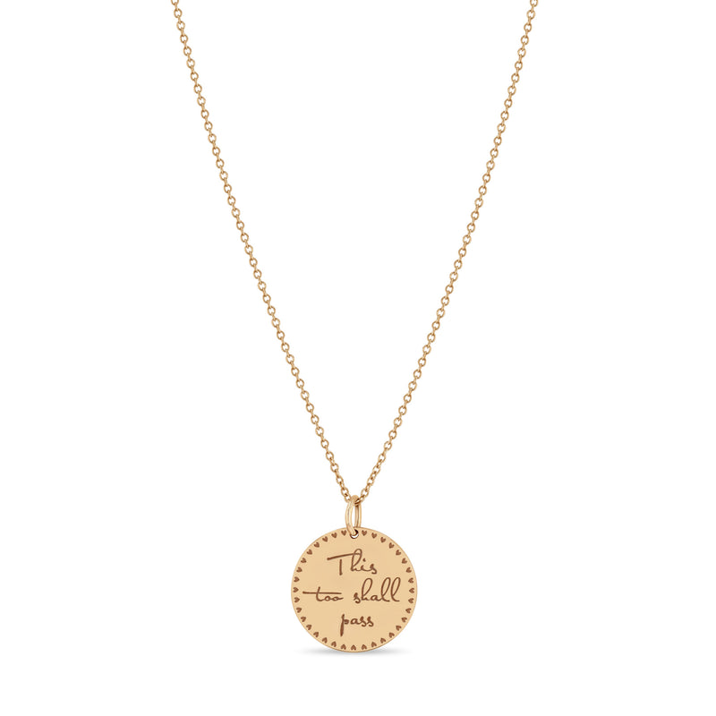 Zoe Chicco 14k Rose Gold Small Mantra Cable Chain Necklace 