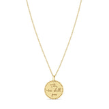 Zoe Chicco 14k Yellow Gold Small Mantra Cable Chain Necklace 