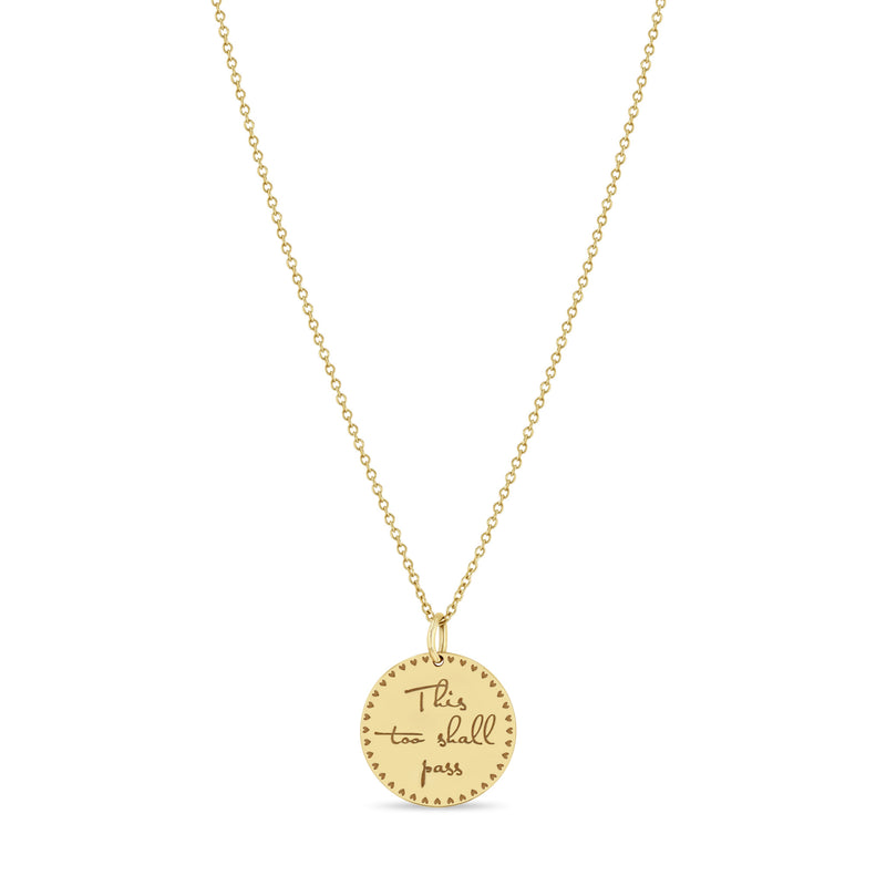 Zoe Chicco 14k Yellow Gold Small Mantra Cable Chain Necklace 