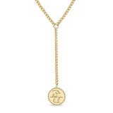 Zoë Chicco 14k Gold Small Mantra Lariat Small Curb Chain Necklace Engraved with "Do what you love"