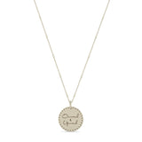 Zoë Chicco 14k Gold Small Mantra Star Border Necklace on Bar & Cable Chain engraved with "Onward & Upward"
