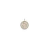 Zoë Chicco 14k Gold Small Mantra with Diamond Border Disc Charm Pendant engraved with "love yourself first"