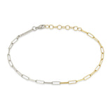 Zoë Chicco 14k Two Tone Gold Small Paperclip Chain Bracelet