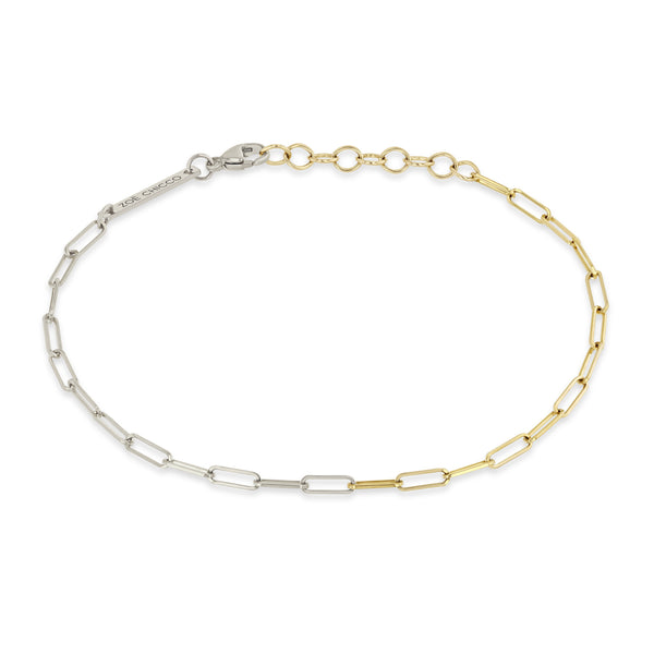 Zoë Chicco 14k Two Tone Gold Small Paperclip Chain Bracelet – ZOË