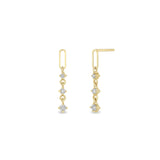 Zoë Chicco 14k Gold Paperclip Link & 3 Graduated Diamond Drop Earrings
