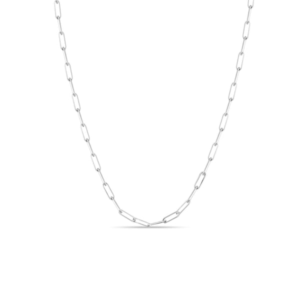 Zoë Chicco 14k White Gold Small Paperclip Chain Necklace