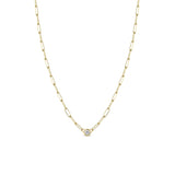 Zoë Chicco 14k Gold Floating Diamond Small Paperclip Chain Necklace