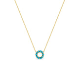 Zoë Chicco 14k Gold Small Prong Turquoise Circle Necklace