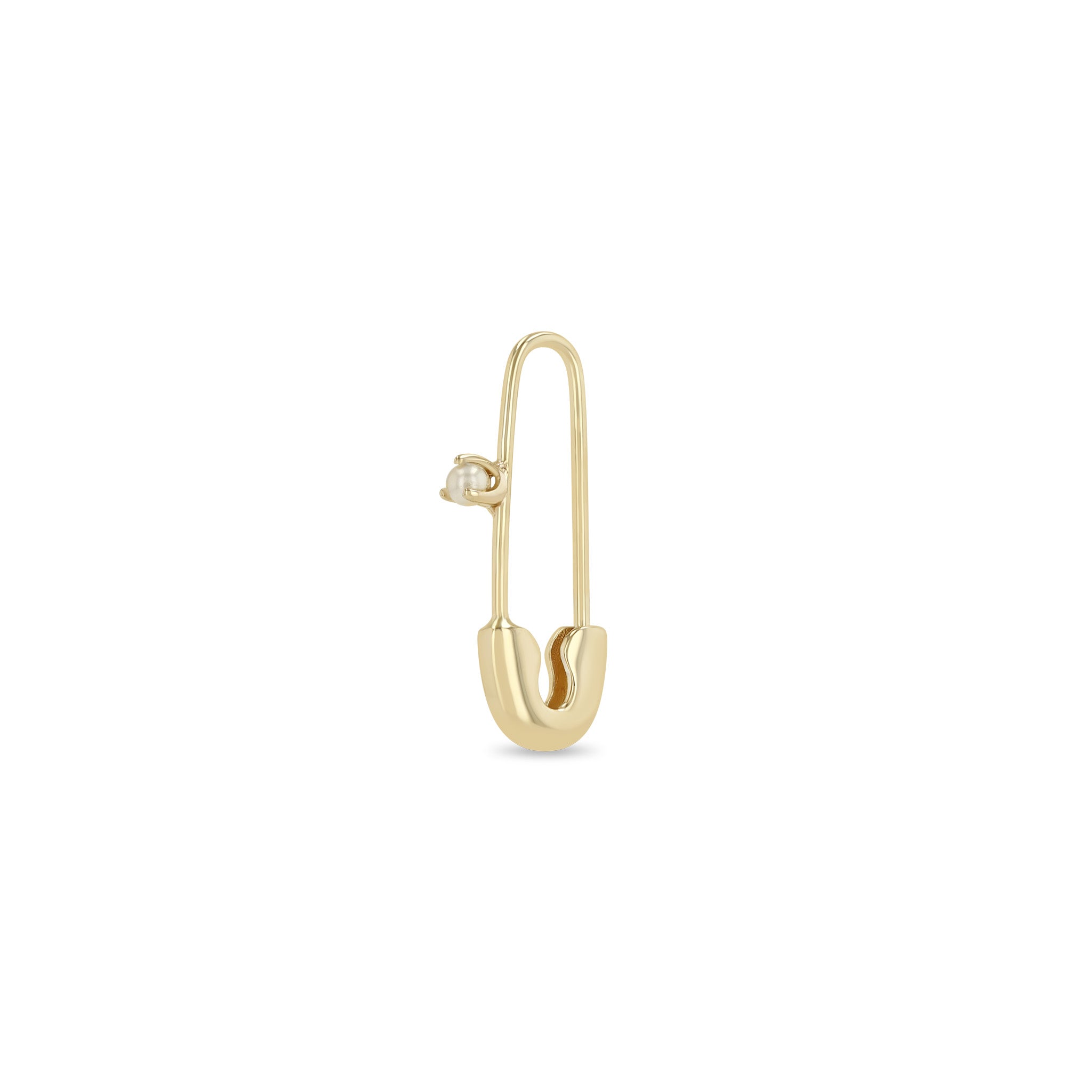 Zoë Chicco 14k Gold Safety Pin with Pearl Threader Earring
