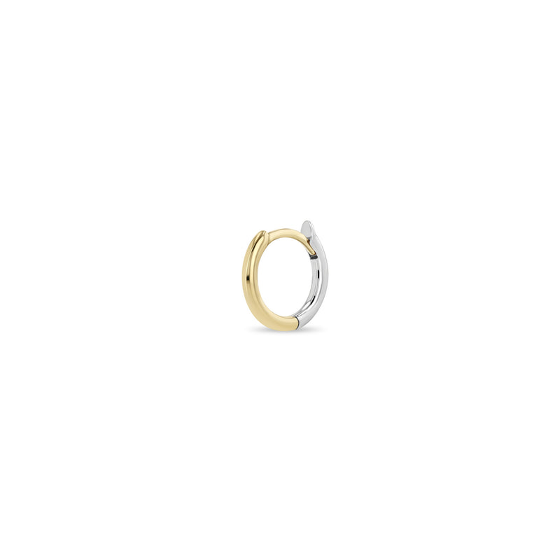 Single Zoë Chicco 14k Two Tone Gold 10.5mm Hinge Huggie Hoop Earring