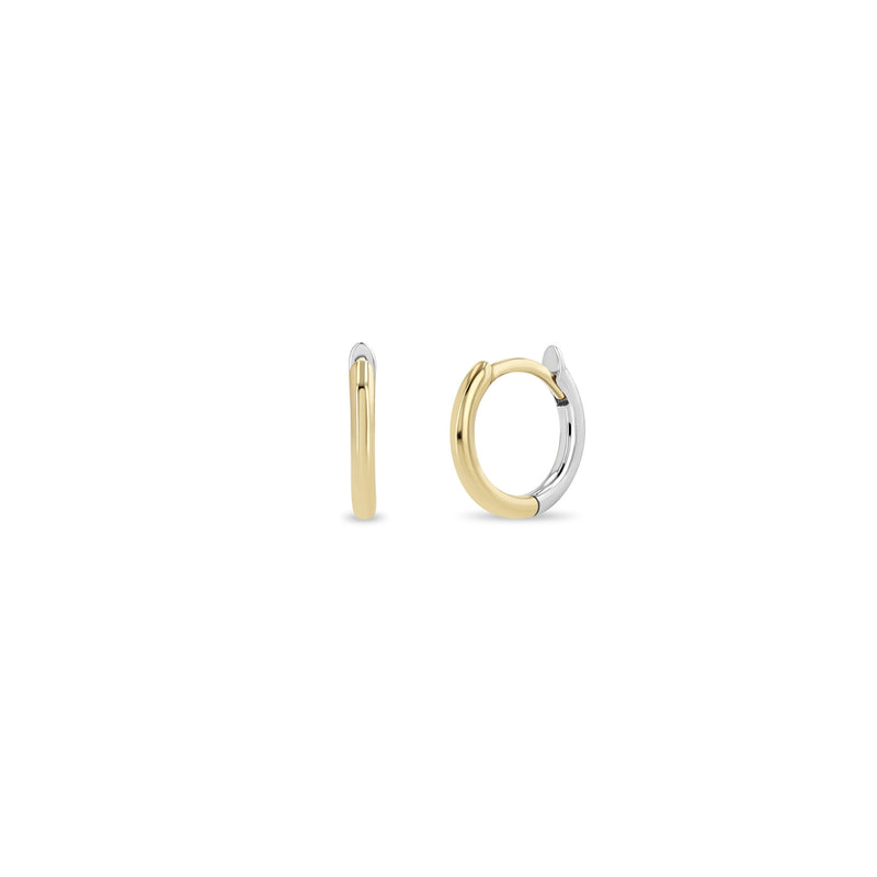 Zoë Chicco 14k Two Tone Gold 10.5mm Hinge Huggie Hoop Earrings