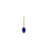 Zoe Chicco 14k gold earring with a blue gemstone on a white background