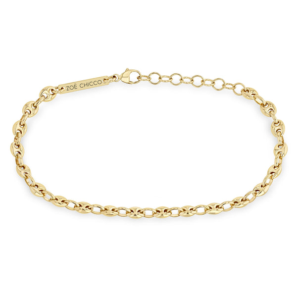 Zoë Chicco 14k Gold Small Puffed Mariner Chain Bracelet