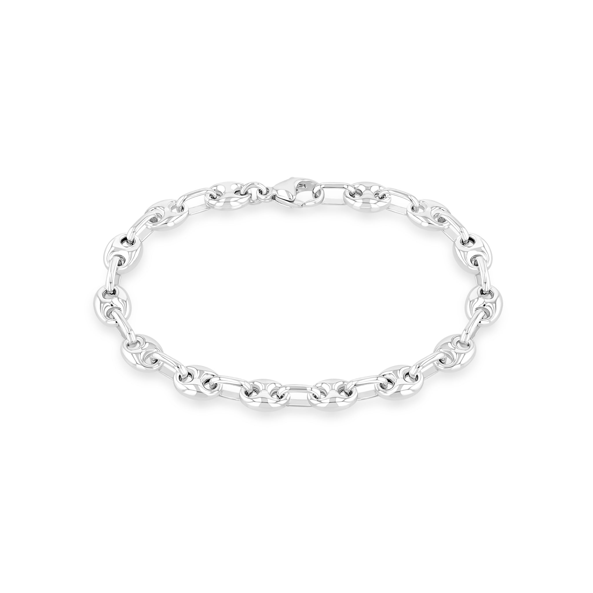 Zoe Chicco Sterling Silver Small Mariner Chain Bracelet on a white background