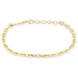Zoë Chicco 14k Gold Floating Diamond Small Puffed Mariner Chain Bracelet