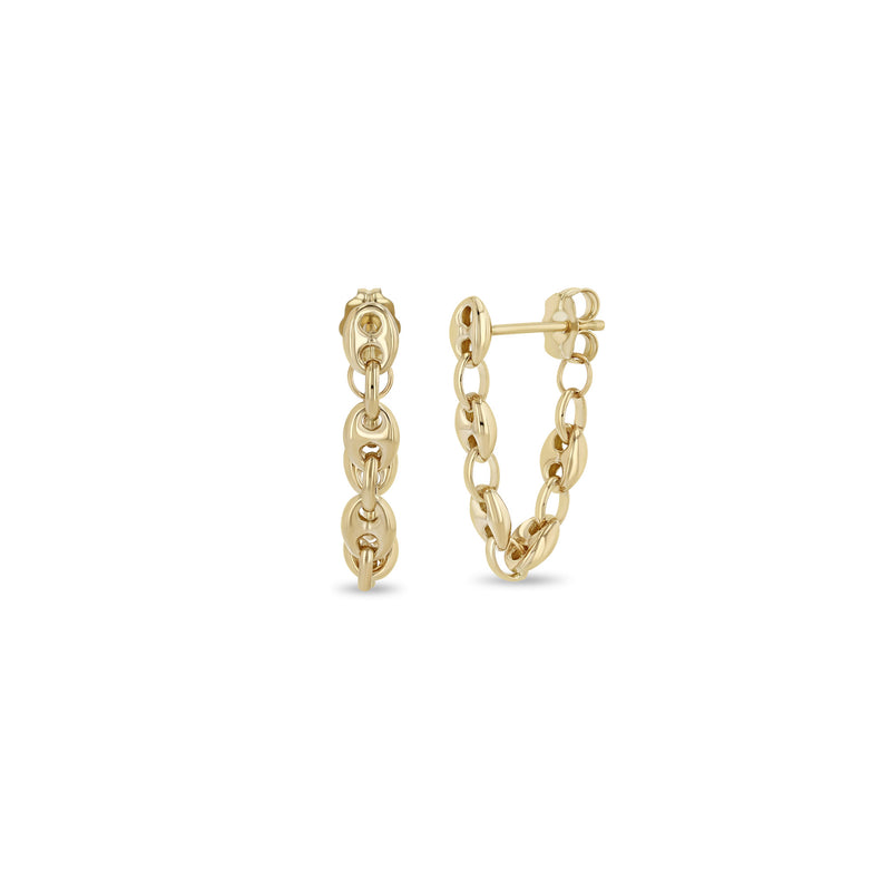 Zoë Chicco 14k Gold Small Mariner Chain Huggie Earrings