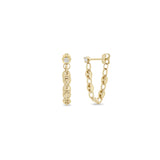 Zoë Chicco 14k Gold Prong Diamond Small Mariner Chain Huggie Earrings