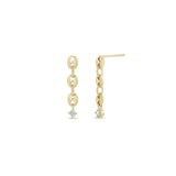 Zoë Chicco 14k Gold Prong Diamond Small Mariner Chain Drop Earrings