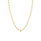 Zoë Chicco 14k Gold Floating Diamond Small Puffed Mariner Chain Necklace