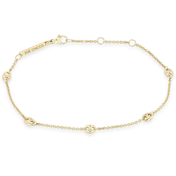 Zoë Chicco 14k Gold Small Mariner Link Station Bracelet