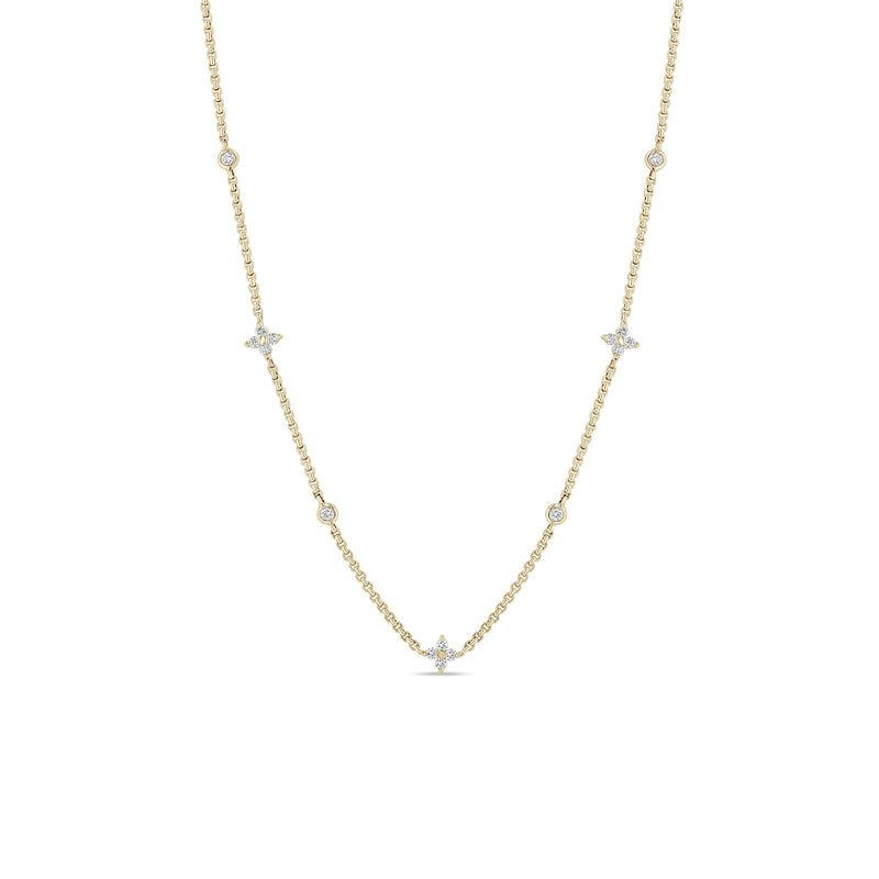 Zoe Chicco 14k gold chain necklace with small diamonds on a white background