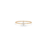 14k Small Prong Diamond Quad Ring