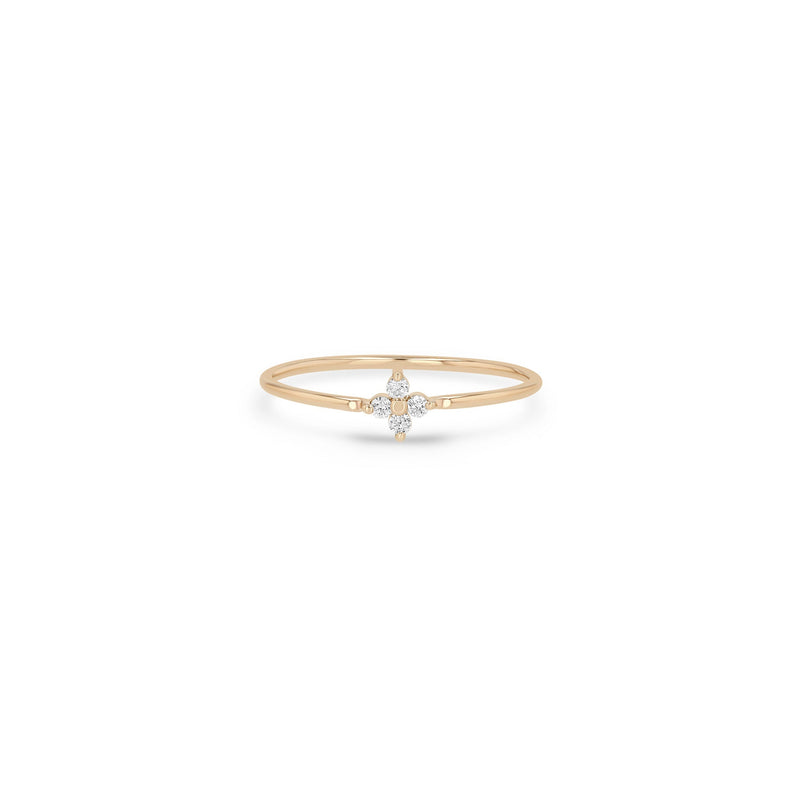14k Small Prong Diamond Quad Ring